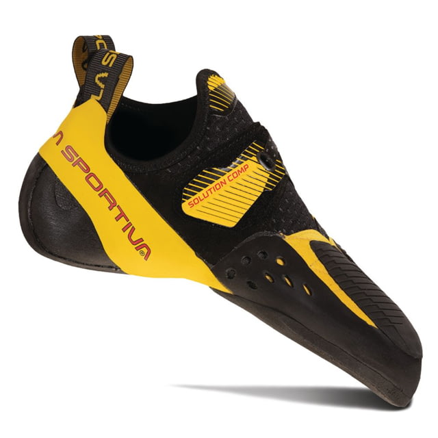 La Sportiva Solution Comp Climbing Shoes - Men's Black/Yellow 37