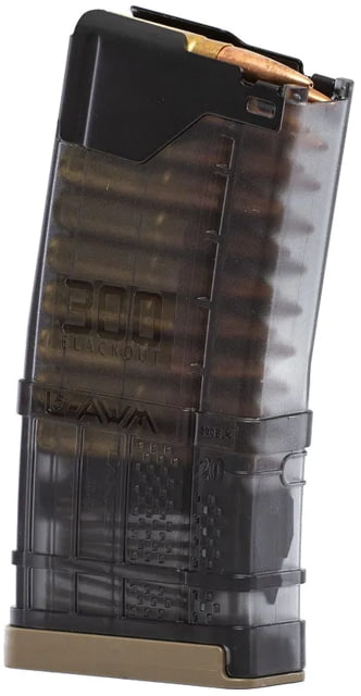 cer Systems L5 Advanced Warfighter AR Rifle .300 AAC Blackout 20 Round Rifle Magazine Translucent Smoke 20RD Ammo