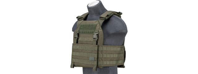 Lancer Tactical 1000D Nylon Buckle Up Assault Plate Carrier Olive Drab - Lancer Tactical