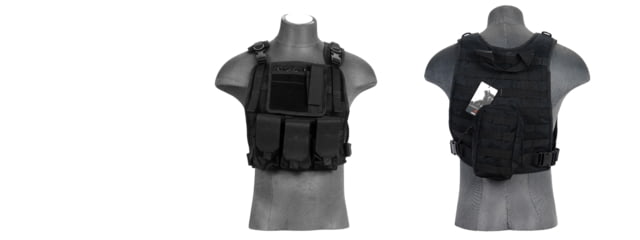 Lancer Tactical 1000D Nylon MOLLE Plate Carrier Vest Black - Lancer Tactical