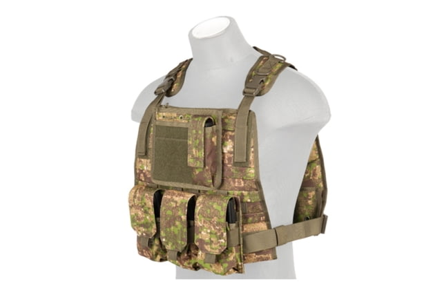 Lancer Tactical 1000D Nylon MOLLE Plate Carrier Vest Pancott Green - Lancer Tactical