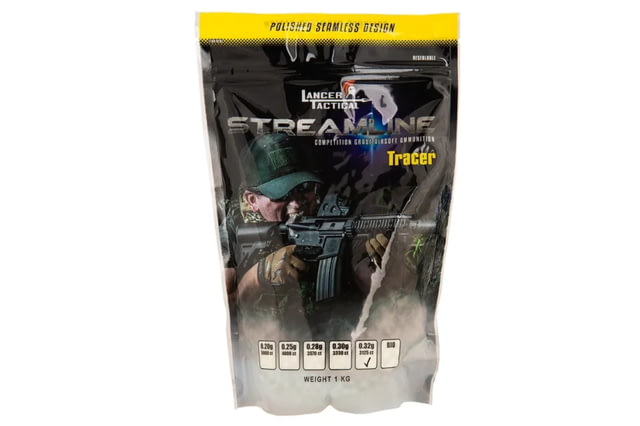 Lancer Tactical 3125 Round 0.32g Streamline Competition Grade Tracer BBs Green - Lancer Tactical