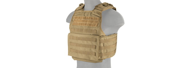 Lancer Tactical Battle 1000D Nylon MOLLE Tactical Vest Tan - Lancer Tactical