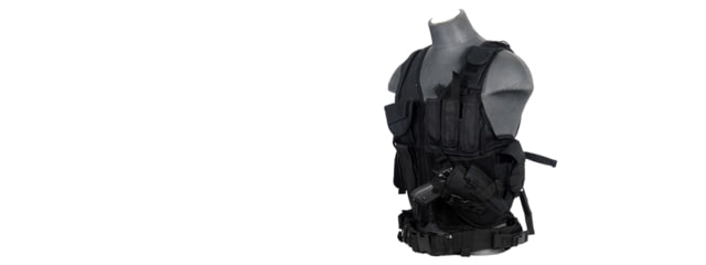 Lancer Tactical Cross Draw Vest Black - Lancer Tactical