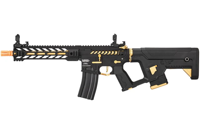 Lancer Tactical Enforcer Battle Hawk 10in Skeleton AEG w/ Alpha Stock Black/Gold - Lancer Tactical
