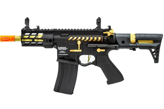 Lancer Tactical Enforcer Gen 2 Battle Hawk 4in PDW AEG Black/Gold - Lancer Tactical