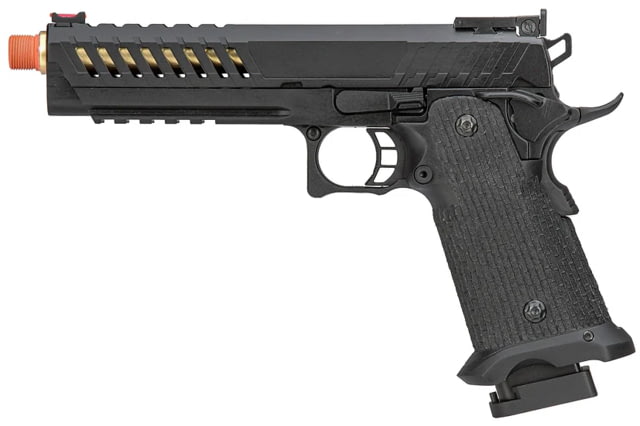 Lancer Tactical Knightshade Gold Barrel Hi-Capa Gas Blowback Airsoft Pistol Black/Gold - Lancer Tactical
