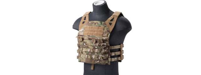 Lancer Tactical Lightweight Molle Tactical Vest with Retention Cords Camo - Lancer Tactical