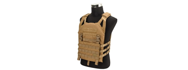 Lancer Tactical Lightweight Plate Carrier w/ Foam Dummy Plates Khaki - Lancer Tactical