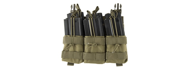 Lancer Tactical M4/M16 Adaptive Hook and Loop Triple Dual Mag Pouch Olive Drab - Lancer Tactical