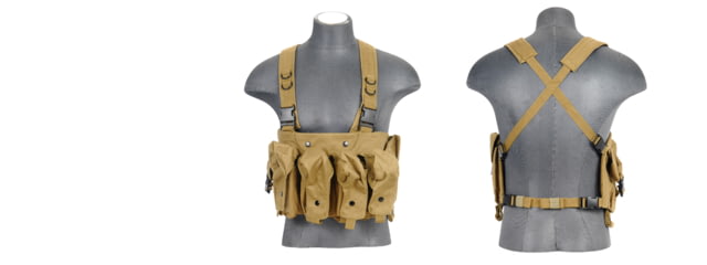 Lancer Tactical Nylon AK Chest Rig Khaki - Lancer Tactical