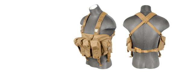Lancer Tactical Nylon AK Chest Rig Tan - Lancer Tactical