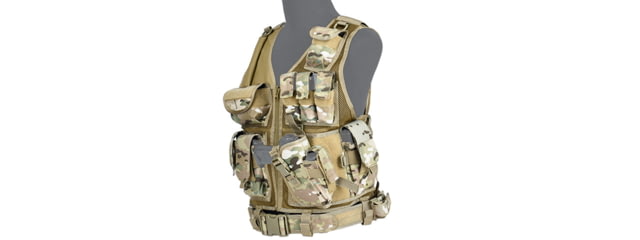 Lancer Tactical Nylon Cross Draw Vest w/Holster Camo - Lancer Tactical