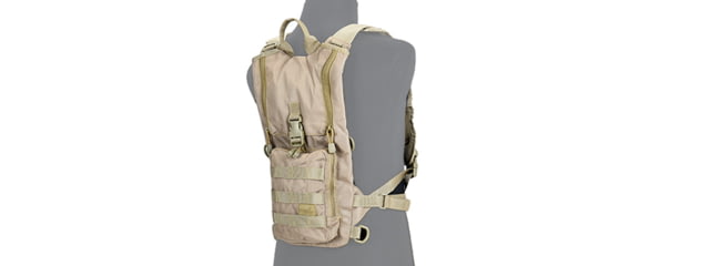 Lancer Tactical Nylon Lightweight Hydration Pack Coyote Brown - Lancer Tactical