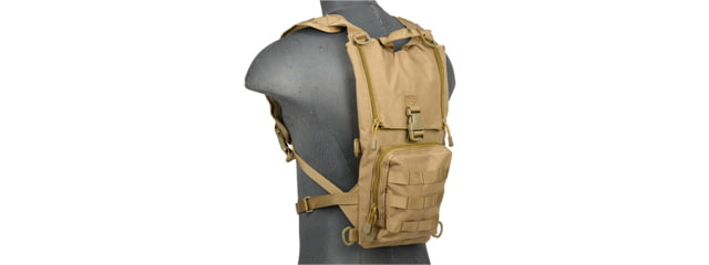 Lancer Tactical Nylon Lightweight Hydration Pack Tan - Lancer Tactical