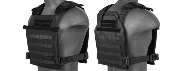 Lancer Tactical Nylon Lightweight Tactical Vest Black - Lancer Tactical