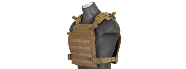 Lancer Tactical Nylon Lightweight Tactical Vest Khaki - Lancer Tactical