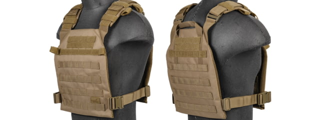 Lancer Tactical Nylon Lightweight Tactical Vest Tan - Lancer Tactical