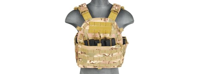 Lancer Tactical Nylon Modular Airsoft MOLLE Tactical Vest Camo - Lancer Tactical