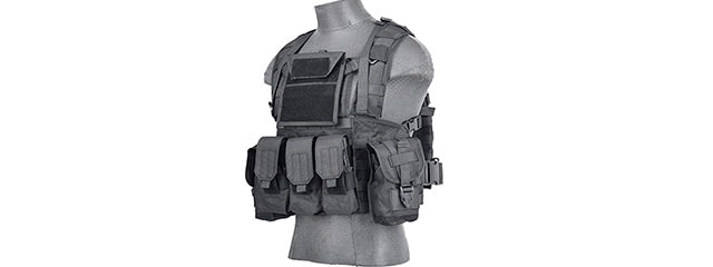 Lancer Tactical Nylon Modular Chest Rig Black - Lancer Tactical