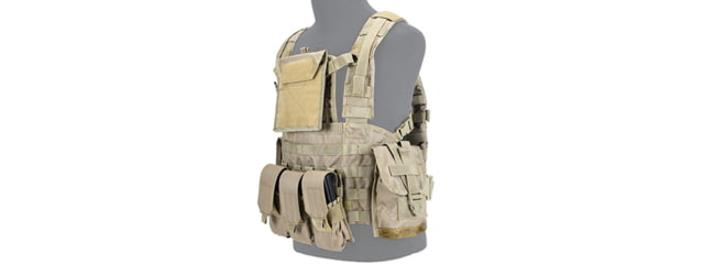 Lancer Tactical Nylon Modular Chest Rig Coyote Brown - Lancer Tactical