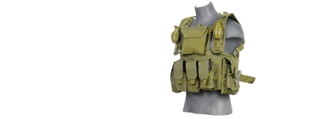Lancer Tactical Nylon Modular Chest Rig Olive Drab - Lancer Tactical