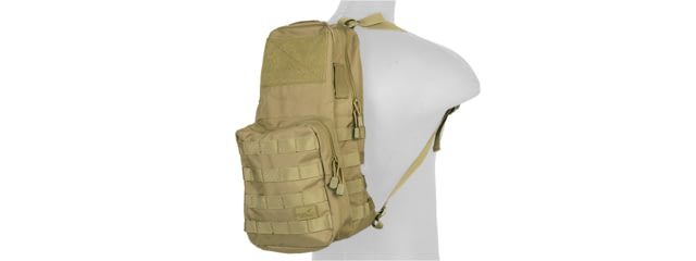 Lancer Tactical Nylon Tactical Molle Hydration Backpack Khaki - Lancer Tactical