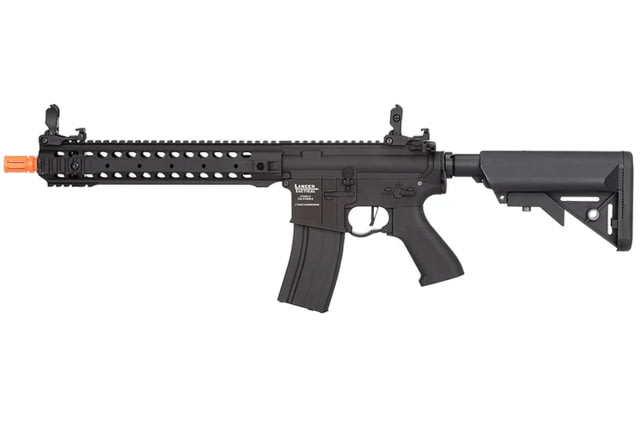 Lancer Tactical ProLine Series 12in M4 AEG Rifle Black - Lancer Tactical