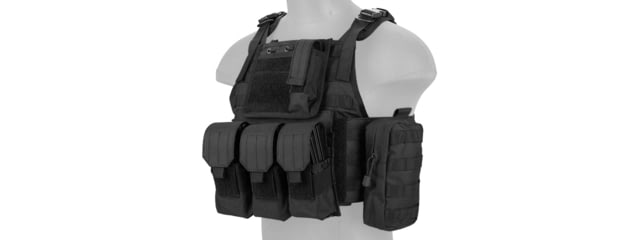 Lancer Tactical Tactical Assault Plate Carrier Vest Black - Lancer Tactical