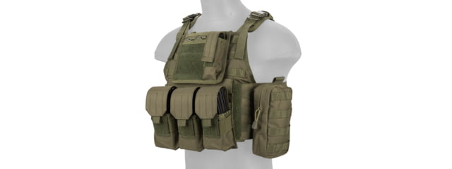 Lancer Tactical Tactical Assault Plate Carrier Vest Olive Drab - Lancer Tactical