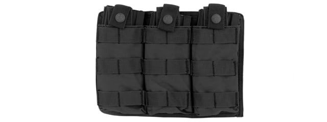 Lancer Tactical Triple MOLLE M4 Magazine Pouch Black - Lancer Tactical