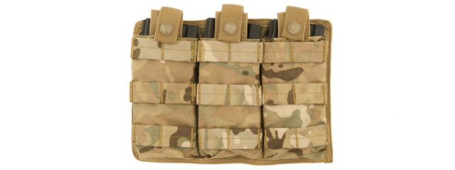 Lancer Tactical Triple MOLLE M4 Magazine Pouch Camo - Lancer Tactical