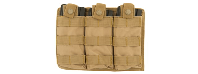 Lancer Tactical Triple MOLLE M4 Magazine Pouch Tan - Lancer Tactical