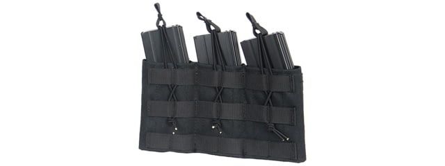 Lancer Tactical Variable Depth Adjustment MOLLE Triple Mag Pouch Black - Lancer Tactical