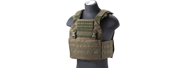 Lancer Tactical Vest with Molle Webbing and Detachable Buckles Olive Drab - Lancer Tactical
