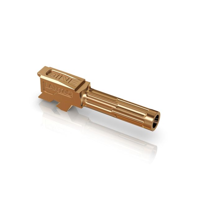 USED LANTAC 9INE Non-Threaded Barrel Glock 43 Fluted 1-10 Twist 1/2-28 Thread Bronze 01-GB-G43-NTH-BRNZ - Lantac