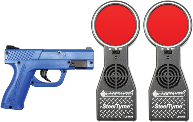 LaserLyte Target and Trainer Pistol Kit with Blue Laser Trainer Pistol Red/Black/Blue - Laserlyte