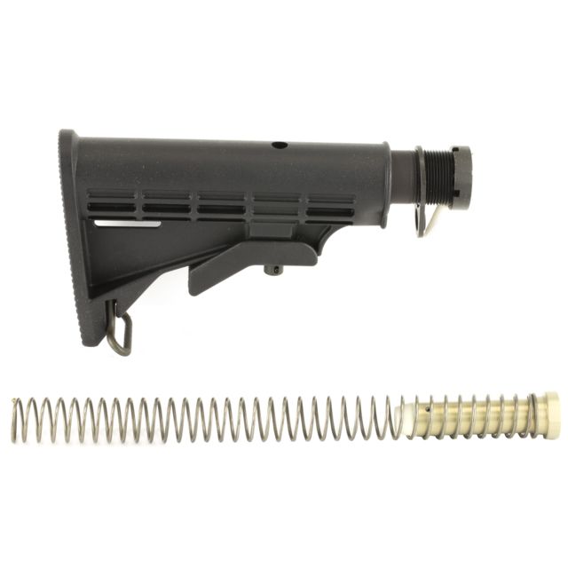 USED LBE Unlimited AR15 Complete Stock Kit w/ Contains Mil-Spec Stock Buffer Tube Castle Nut and Lock Plate Black LBMILSTKKT EDEMO1 Used Condition - Lbe Unlimited