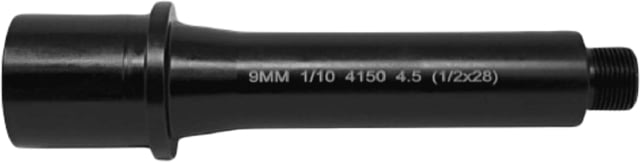 Lead & Steel AR-9 9mm Threaded Barrel 4.5in Straight Blowback 1-10 Twist 1/2x28 Black - Lead & Steel