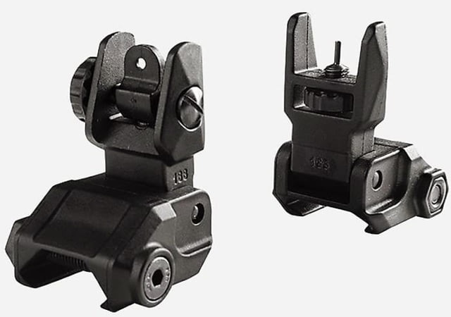 Lead & Steel Back-Up Rifle Sight Impact Resistant Polymer 1913 Flip Up Black - Lead & Steel