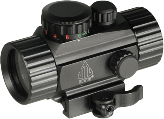 UTG Pro 3.8in ITA 1x30mm Red/Green Circle Dot Sight w/Integral QD Mount 4MOA Reticle Black