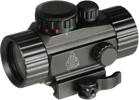 Leapers UTG 3.8in ITA Red/Green Single Dot Sight w/Integral QD Mount 4MOA Reticle Black - Leapers UTG
