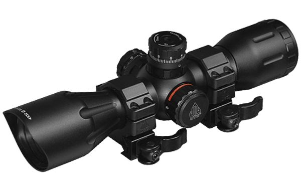Leapers UTG Crossbow Scope 4x32mm 1in Tube Pro 5-Step RGB Reticle QD Rings Black - Leapers Utg