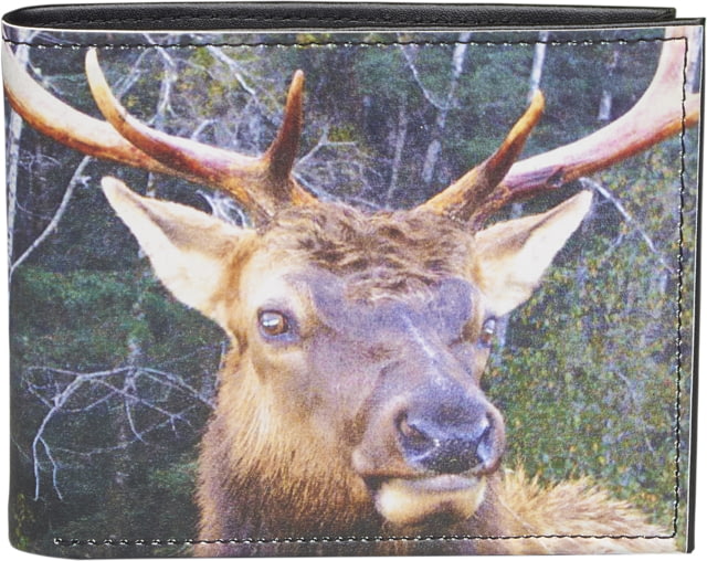 Leather Collections Bifold Wallet Animal Eyes Black w/Elk Eyes - Leather Collections