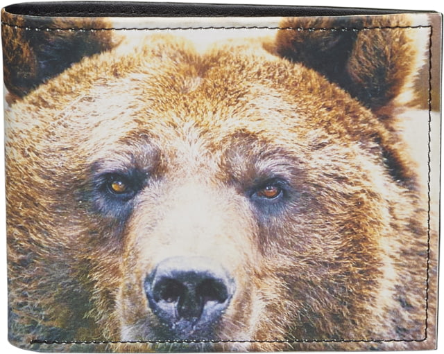 Leather Collections Bifold Wallet Animal Eyes Black w/Grizzly Eyes - Leather Collections