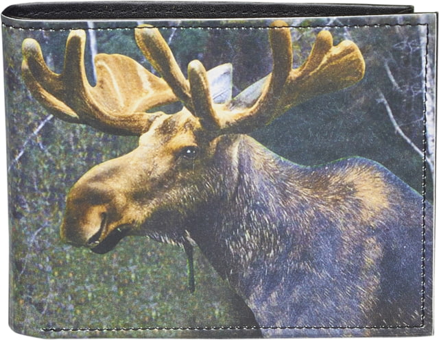 Leather Collections Bifold Wallet Animal Eyes Black w/Moose Eyes - Leather Collections