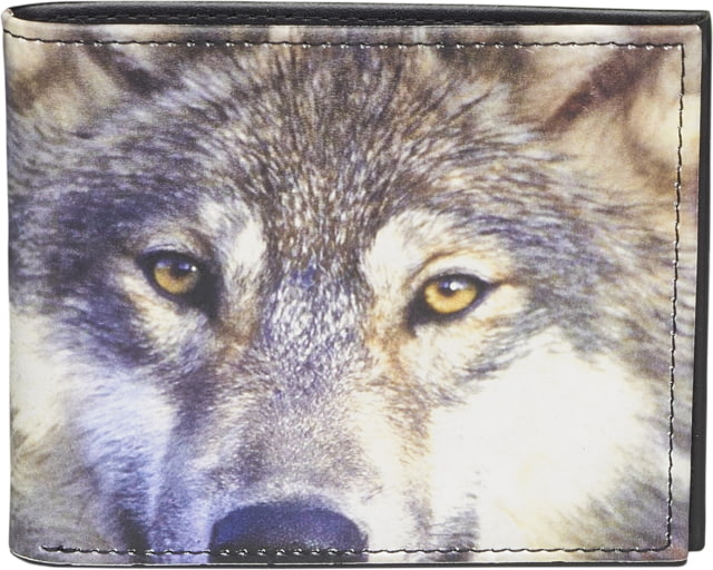 Leather Collections Bifold Wallet Animal Eyes Black w/Wolf Eyes - Leather Collections