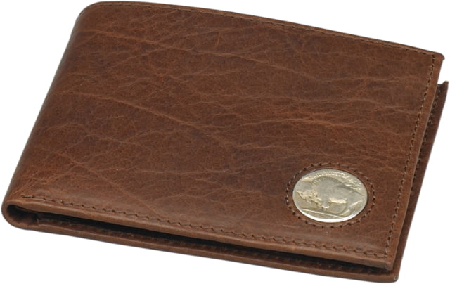Leather Collections Bison Leather Bifold Wallet w/Nickle Rust Brown - Leather Collections