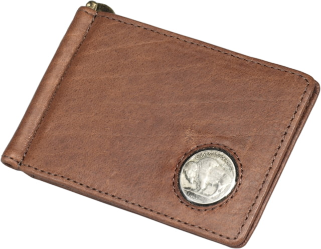 Leather Collections Bison Leather Clip Wallet w/Nickle Rust Brown - Leather Collections