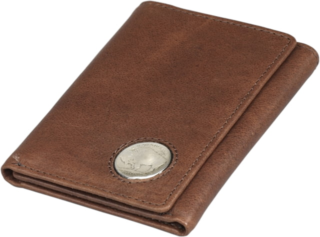 Leather Collections Bison Leather Trifold Wallet w/Nickle Rust Brown - Leather Collections